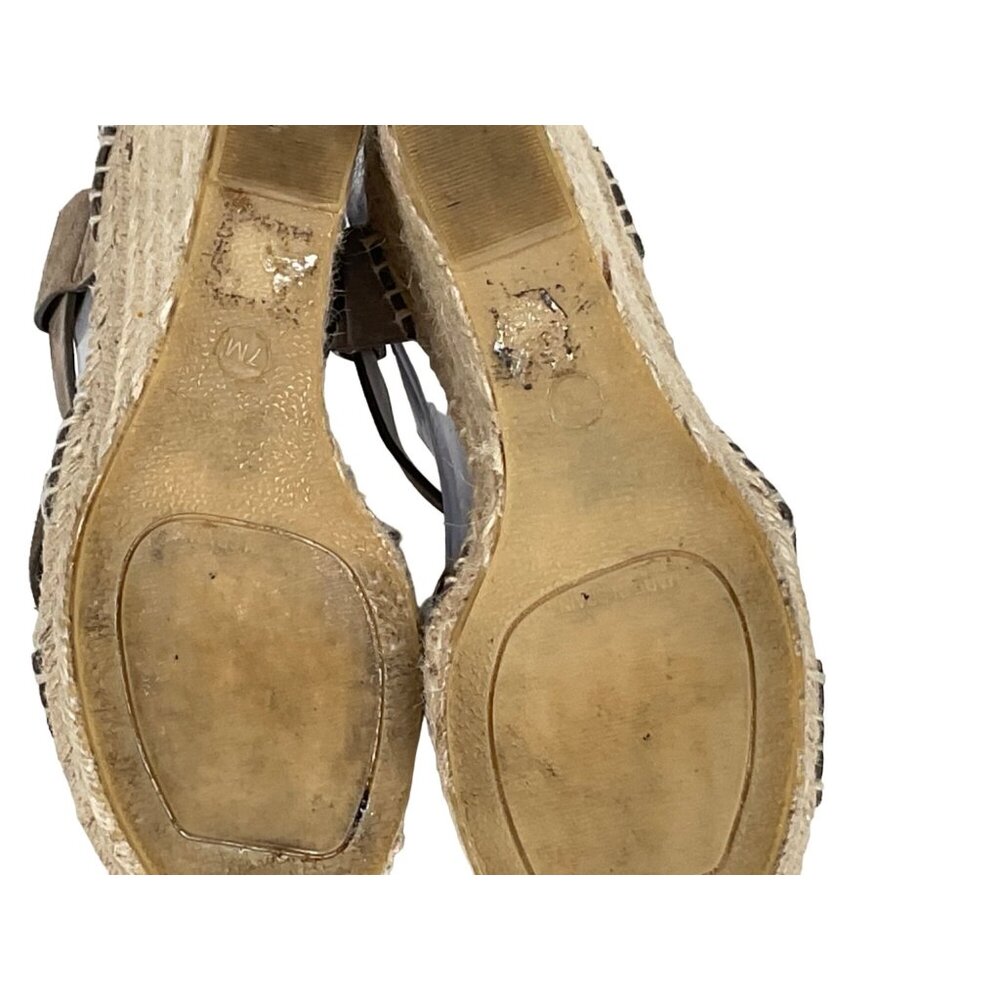 VINCE Stefania Suede Leather Espadrille Wedge Sandal Pumice Size 7M - Picture 8 of 8